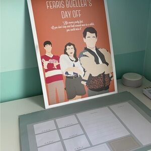 John Hughes 80s Film Ferris Bueller’s Day Off Minimalist Metal Wall Poster
